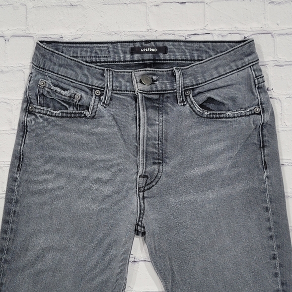 GRLFRND Karolina Future Forever High Rise Distressed Gray Ripped Skinny Jeans 25 - Picture 4 of 17